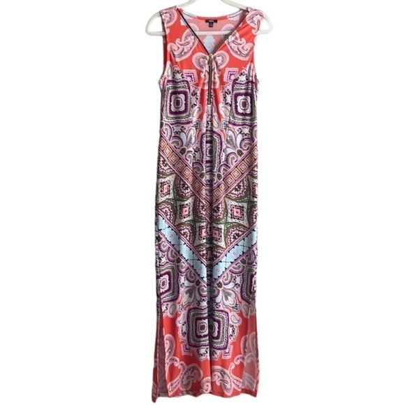 MSK Orange Long Maxi Dress Size M - Picture 2 of 8